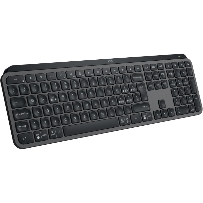 Logitech MX Keys S, Tastiera Wireless, Profilo Basso, Tasti Programmabili, Retroilluminazione, Bluetooth, USB C Ricaricabile, per PC Windows/Linux/Chrome/Mac - Grafite, Layout Italiano QWERTY Logitech MX Keys S, Tastiera Wireless, Profilo Basso, Tasti Programmabili, Retroilluminazione, Bluetooth, USB C Ricaricabile, per PC Windows/Linux/Chrome/Mac - Grafite, Layout Italiano QWERTY