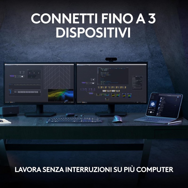 Logitech MX Keys S, Tastiera Wireless, Profilo Basso, Tasti Programmabili, Retroilluminazione, Bluetooth, USB C Ricaricabile, per PC Windows/Linux/Chrome/Mac - Grafite, Layout Italiano QWERTY Logitech MX Keys S, Tastiera Wireless, Profilo Basso, Tasti Programmabili, Retroilluminazione, Bluetooth, USB C Ricaricabile, per PC Windows/Linux/Chrome/Mac - Grafite, Layout Italiano QWERTY