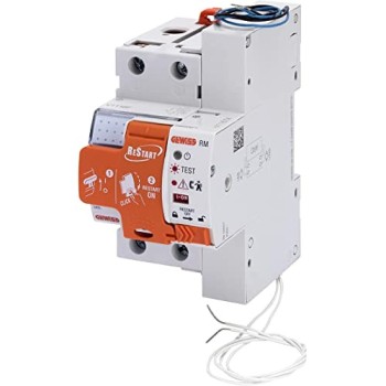GEWISS - GWD4227R - Restart Rm - 2 Poli - Accoppiato Con Mdc - 16 A 4500A Tipo A Curva C Idn=0,03 A 230 V - 3 Moduli En 50022