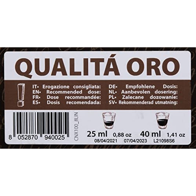 Note D'Espresso Caffè Qualità Oro, Capsule Compatibili Soltanto con Sistema NESPRESSO, 100 Caps - 100 unità (Confezione da 1)