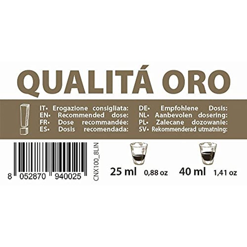 Note D'Espresso Caffè Qualità Oro, Capsule Compatibili Soltanto con Sistema NESPRESSO, 100 Caps - 100 unità (Confezione da 1)