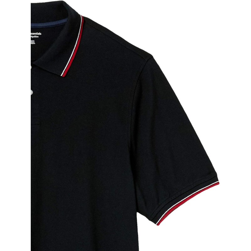 Amazon Essentials Polo in Cotone piqué vestibilità Regular (Disponibile in Taglie Extra Forti) Uomo - S Nero Rosso Bianco Thin Stripe Amazon Essentials Polo in Cotone piqué vestibilità Regular (Disponibile in Taglie Extra Forti) Uomo - S Nero Rosso Bianco Thin Stripe