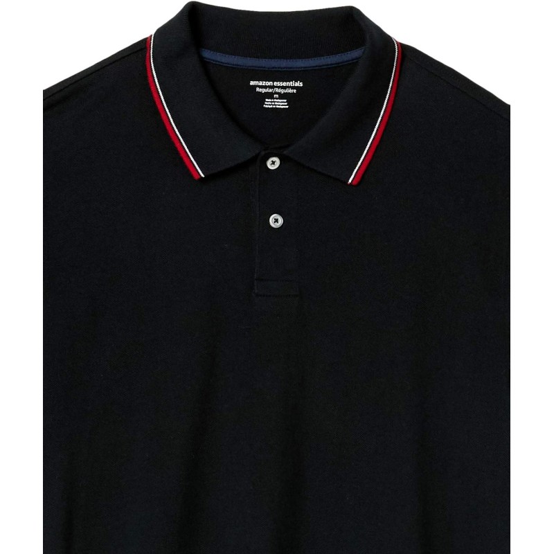 Amazon Essentials Polo in Cotone piqué vestibilità Regular (Disponibile in Taglie Extra Forti) Uomo - S Nero Rosso Bianco Thin Stripe Amazon Essentials Polo in Cotone piqué vestibilità Regular (Disponibile in Taglie Extra Forti) Uomo - S Nero Rosso Bianco Thin Stripe