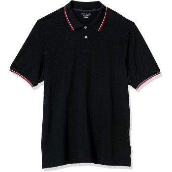 Amazon Essentials Polo in Cotone piqué vestibilità Regular (Disponibile in Taglie Extra Forti) Uomo - S Nero Rosso Bianco Thin Stripe Amazon Essentials Polo in Cotone piqué vestibilità Regular (Disponibile in Taglie Extra Forti) Uomo - S Nero Rosso Bianco Thin Stripe
