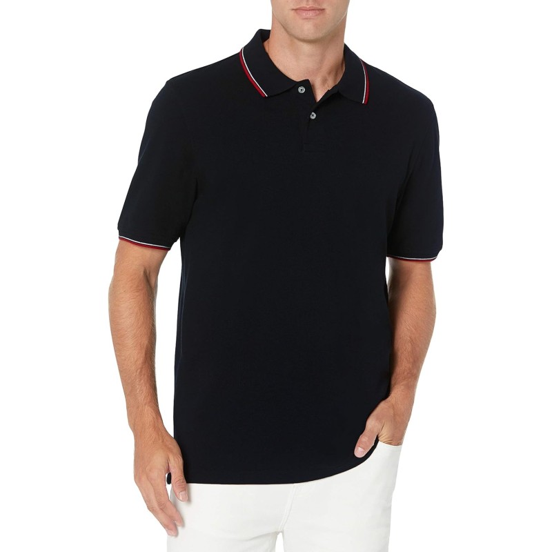 Amazon Essentials Polo in Cotone piqué vestibilità Regular (Disponibile in Taglie Extra Forti) Uomo - S Nero Rosso Bianco Thin Stripe Amazon Essentials Polo in Cotone piqué vestibilità Regular (Disponibile in Taglie Extra Forti) Uomo - S Nero Rosso Bianco Thin Stripe
