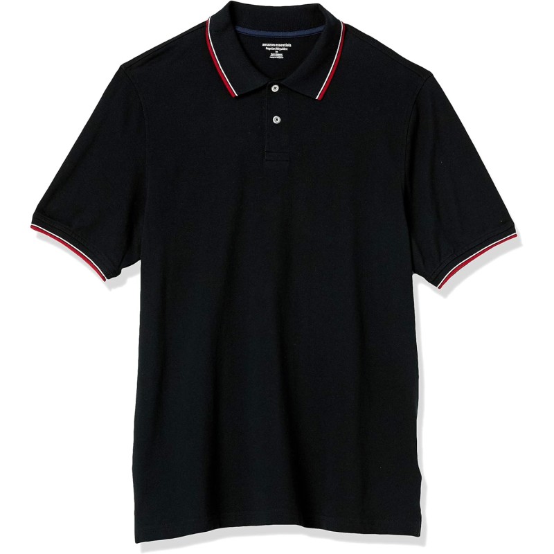 Amazon Essentials Polo in Cotone piqué vestibilità Regular (Disponibile in Taglie Extra Forti) Uomo - S Nero Rosso Bianco Thin Stripe Amazon Essentials Polo in Cotone piqué vestibilità Regular (Disponibile in Taglie Extra Forti) Uomo - S Nero Rosso Bianco Thin Stripe