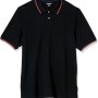 Amazon Essentials Polo in Cotone piqué vestibilità Regular (Disponibile in Taglie Extra Forti) Uomo - S Nero Rosso Bianco Thin Stripe