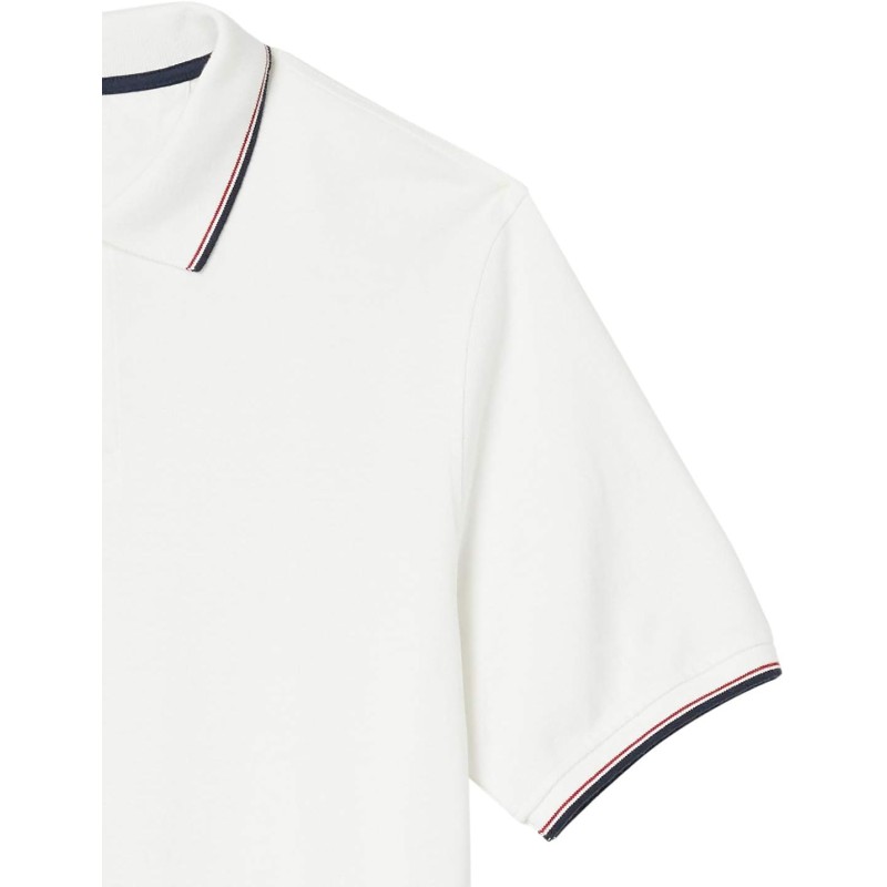 Amazon Essentials Polo in Cotone piqué vestibilità Regular (Disponibile in Taglie Extra Forti) Uomo - L Bianco Twin Stripe