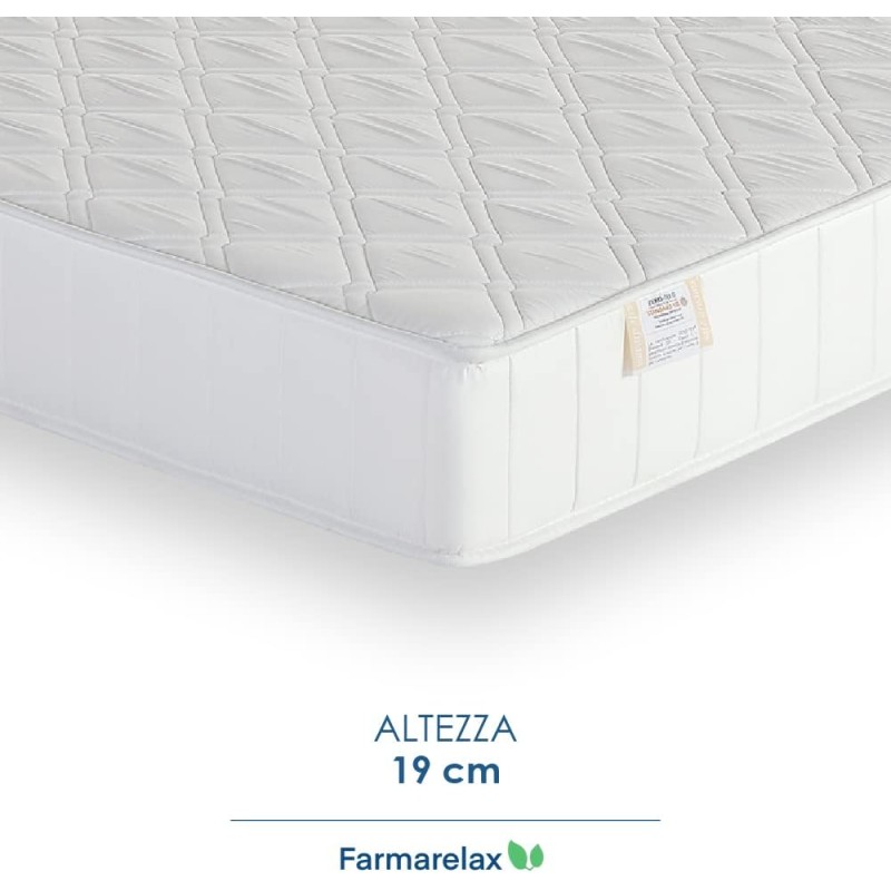 Farmarelax – Materasso Matrimoniale 160x190, Altezza 19 cm, Waterfoam, Antibatterico, Ortopedico, Indeformabile, Ipoallergenico e Traspirante, Made in Italy, Top Soft - 160x190 Bianco Farmarelax – Materasso Matrimoniale 160x190, Altezza 19 cm, Waterfoam, Antibatterico, Ortopedico, Indeformabile, Ipoallergenico e Traspirante, Made in Italy, Top Soft - 160x190 Bianco
