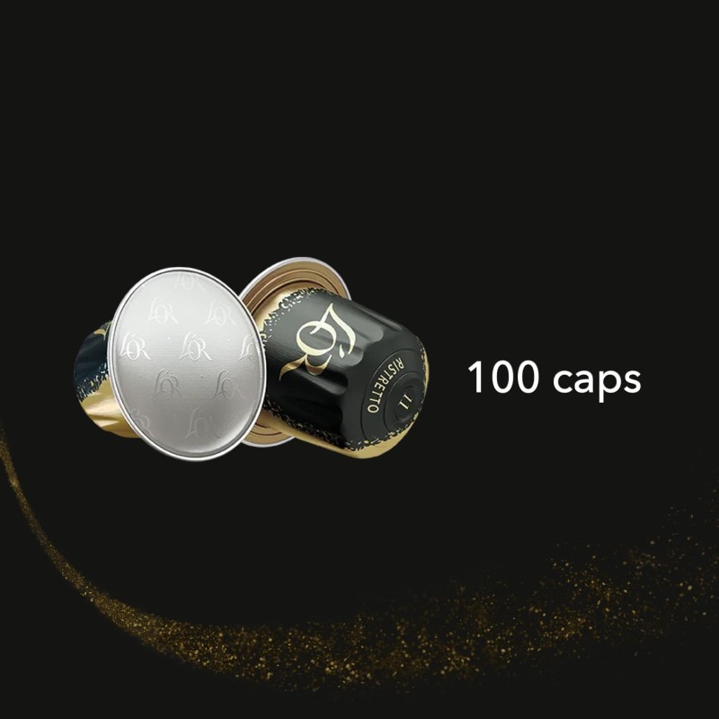 L'Or - Capsule Caffè Espresso Ristretto - 100 Capsule in Alluminio - Intensità 11 - Compatibili con Macchine Nespresso®* original - 10 pacchetti da 10 capsule - 10 unità (Confezione da 10) L'Or - Capsule Caffè Espresso Ristretto - 100 Capsule in Alluminio - Intensità 11 - Compatibili con Macchine Nespresso®* original - 10 pacchetti da 10 capsule - 10 unità (Confezione da 10)