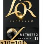 L'Or - Capsule Caffè Espresso Ristretto - 100 Capsule in Alluminio - Intensità 11 - Compatibili con Macchine Nespresso®* original - 10 pacchetti da 10 capsule - 10 unità (Confezione da 10)