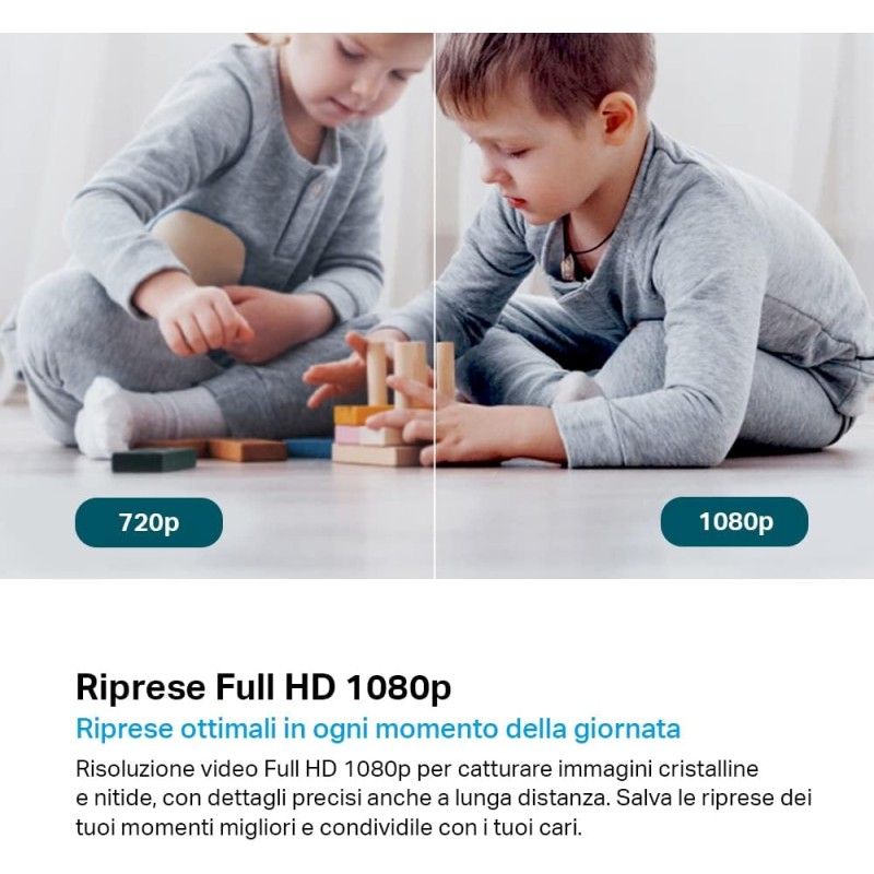 Tapo C200 Telecamera Wi-Fi Interno FHD, Videocamera sorveglianza, Visione Notturna, 360° Visuale, Audio Bidirezionale, Rilevamento di movimento e notifiche, Allarme acustico e luminoso integrato Tapo C200 Telecamera Wi-Fi Interno FHD, Videocamera sorveglianza, Visione Notturna, 360° Visuale, Audio Bidirezionale, Rilevamento di movimento e notifiche, Allarme acustico e luminoso integrato