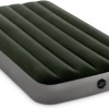 Intex 64777 - Materasso Gonfiabile Prestige Downy Singolo con Pompa a Batteria, PVC, Verde, 99x191x25 cm - Coppia