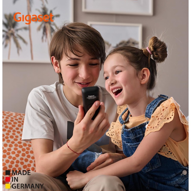 Gigaset E290HX - Telefono Portatile Aggiuntivo - Tasti Grandi - Vivavoce, Nero [Compatibile in IT, FR, NL, BE, CHE, AUT] [Senza Base] - Nero