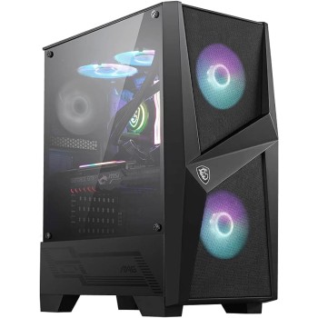 MSI MAG Forge 100R Case ATX, 2 ventole ARGB + controller (Mystic Light), supporta radiatori fino a 240mm, vetro temperato 4mm, filtro antipolvere, airflow ottimizzato, 2x USB 3.2 Gen1 - 100R / ATX
