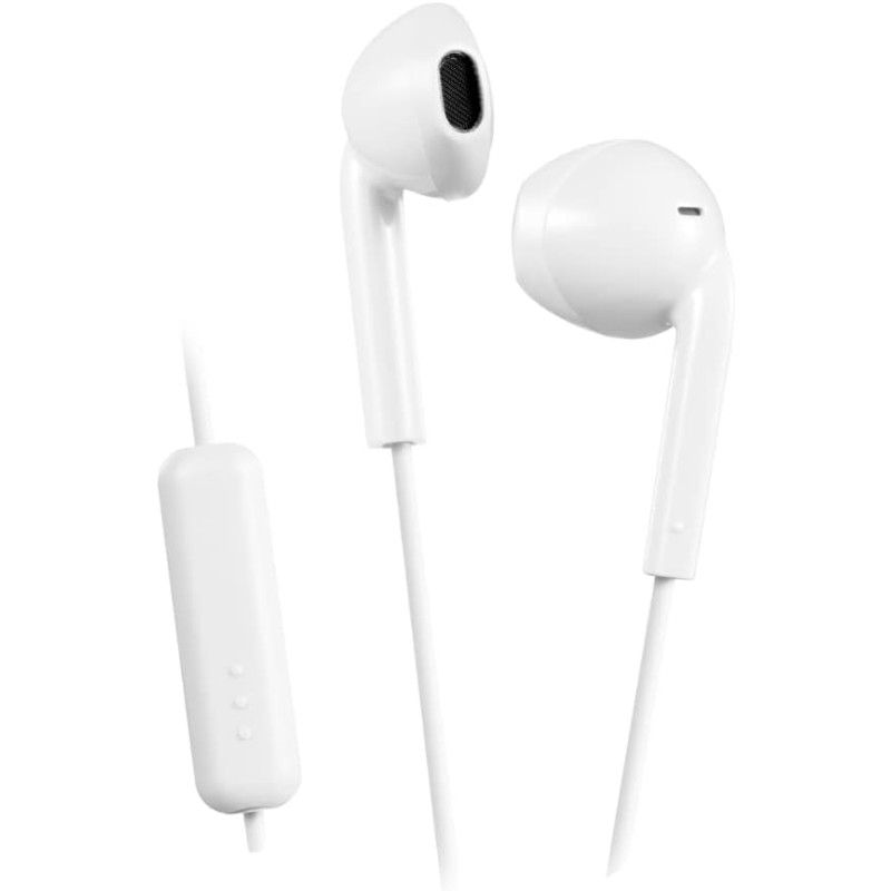 JVC HA-F17M-W-U Cuffie auricolari In-ear, a prova di sudore (IPX2), Microfono e telecomando a un pulsante integrati, cavo di 1m colorato con spinotto sottile, Bianco - unica bianco