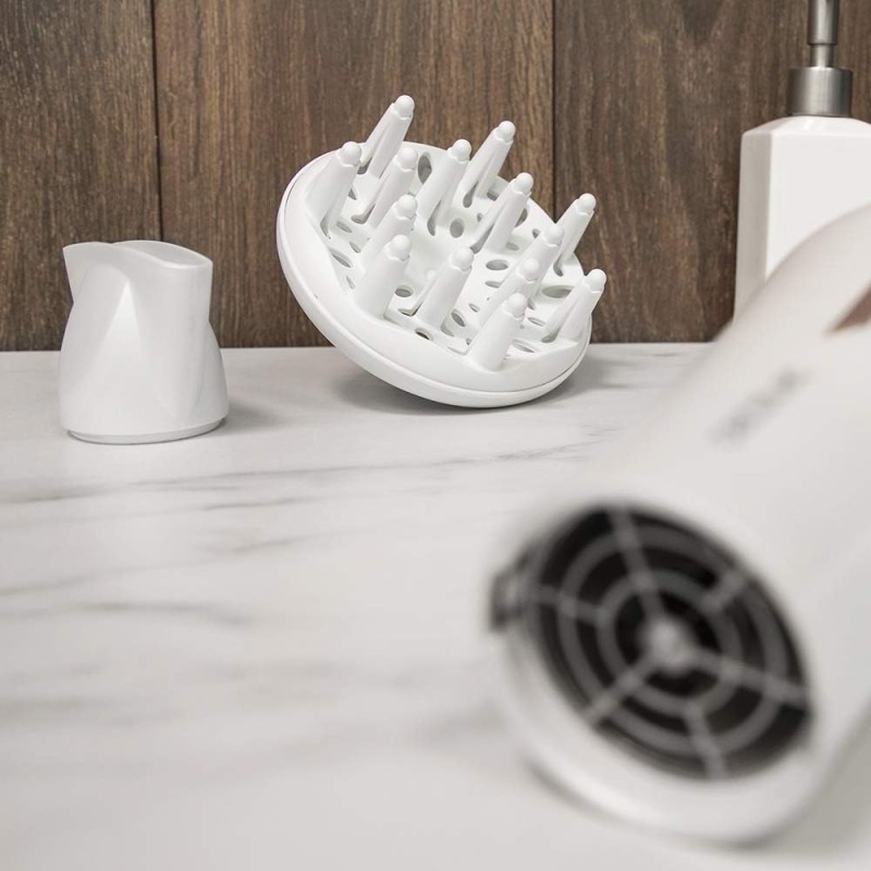 Cecotec Asciugacapelli Ionico Bamba IoniCare 5200 Aura, 2300W di Potenza, con Ioni Reali e Grande Flusso, Funzione Aria Fredda, 2 Velocità e 3 Temperature - Bianco