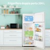 COMFEE' RCT210WH2(E) Frigorifero Doppia Porta 204 L, Controllo della Temperatura Regolabile, Luce LED, Bianco - 204 Litri Versione Aggiornata Bianca