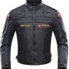 BORLENI Giacca da Moto Uomo Tutte le Stagioni Giubbotto Motociclista con Protezioni CE Gilet Termico Removibile Antivento per Donna Nero L - L Nero