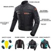 BORLENI Giacca da Moto Uomo Tutte le Stagioni Giubbotto Motociclista con Protezioni CE Gilet Termico Removibile Antivento per Donna Nero M - M Nero