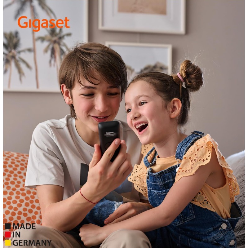 Gigaset AS690A - Telefono Portatile con Segreteria - Grande Display grafico Illuminato - Ottima Qualità audio - Vivavoce, Nero [Versione Italiana] - Nero