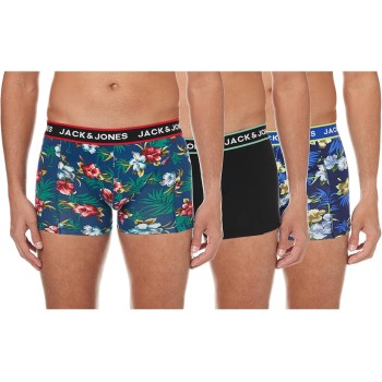 JACK & JONES Trunks 3-Pack Trunks - L Nero (Bardaboes Cherry/Maritime Blue Black)