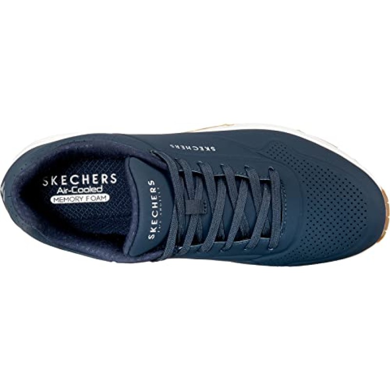 Skechers Men's Uno Stand on AirSneaker - 43 EU Navy Durabuck Trim