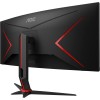 AOC Gaming CU34G2X/BK Monitor Serie G2 Curvo da 34", Raggio di curvatura: 1500R, WQHD 3440 x 1440 a 144 Hz, HDMI, DisplayPort, FreeSync, Tempo di Risposta 1 ms, Regolabile, Nero/Rosso - 34" WQHD Curvo