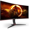 AOC Gaming CU34G2X/BK Monitor Serie G2 Curvo da 34", Raggio di curvatura: 1500R, WQHD 3440 x 1440 a 144 Hz, HDMI, DisplayPort, FreeSync, Tempo di Risposta 1 ms, Regolabile, Nero/Rosso - 34" WQHD Curvo