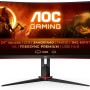 AOC Gaming CU34G2X/BK Monitor Serie G2 Curvo da 34", Raggio di curvatura: 1500R, WQHD 3440 x 1440 a 144 Hz, HDMI, DisplayPort, FreeSync, Tempo di Risposta 1 ms, Regolabile, Nero/Rosso - 34" WQHD Curvo