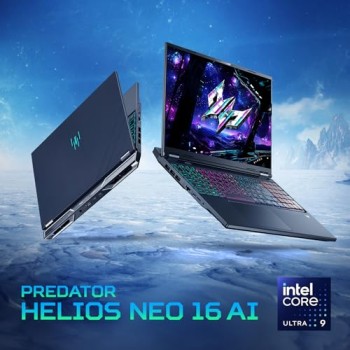 Acer Predator Helios Neo 16 AI PHN16-73-91XB Notebook Gaming, NVIDIA GeForce RTX 5070 8 GB GDDR7, Intel Core Ultra 9 275HX, RAM 32 GB DDR5, 1 TB SSD, Display 16" WQXGA 240 Hz DDS, Windows 11 Home