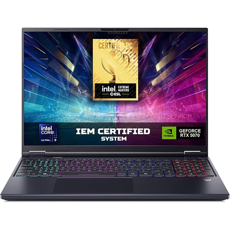 Acer Predator Helios Neo 16 AI PHN16-73-91XB Notebook Gaming, NVIDIA GeForce RTX 5070 8 GB GDDR7, Intel Core Ultra 9 275HX, RAM 32 GB DDR5, 1 TB SSD, Display 16" WQXGA 240 Hz DDS, Windows 11 Home