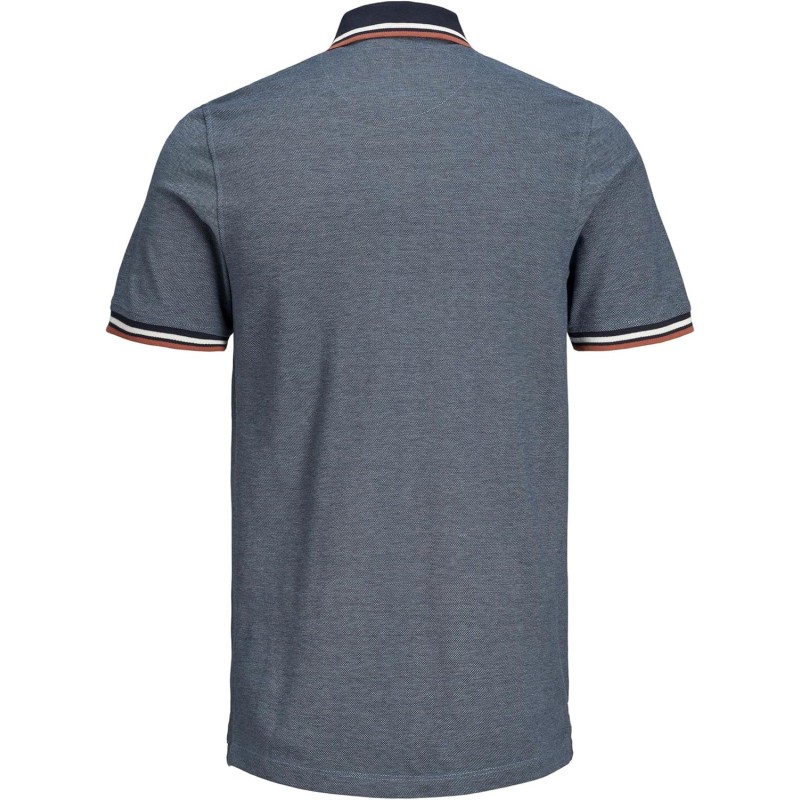 JACK & JONES Polo Plain Shirt Collar Polo - L Denim Blue JACK & JONES Polo Plain Shirt Collar Polo - L Denim Blue