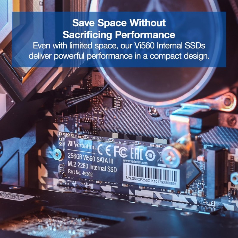 Verbatim SSD M.2 512 GB, 512 GB, M.2, 560 MB/s, 6 Gbit/s Verbatim SSD M.2 512 GB, 512 GB, M.2, 560 MB/s, 6 Gbit/s