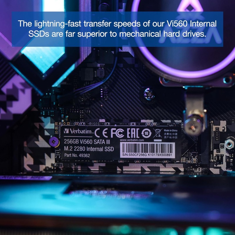 Verbatim SSD M.2 512 GB, 512 GB, M.2, 560 MB/s, 6 Gbit/s Verbatim SSD M.2 512 GB, 512 GB, M.2, 560 MB/s, 6 Gbit/s