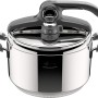 Lagostina Novia Vitamin Lagoeasy'UP Pentola a Pressione 5 L in Acciaio Inox 18/10 Ø 22 cm, Pentola Induzione e Gas, Coperchio con Apertura Facilitata, Inclusi Cestello, Ecodose e Ricettario - 5 Litri