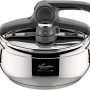 Lagostina Briosa LagoeasyUp Pentola a Pressione in Acciaio Inox 18/10 con Apertura Facile, Fondo Lagofusion e Valvola a Due Pressioni, Pentola a Pressione per Induzione e Gas, Capacità 3,5L - 3.5L