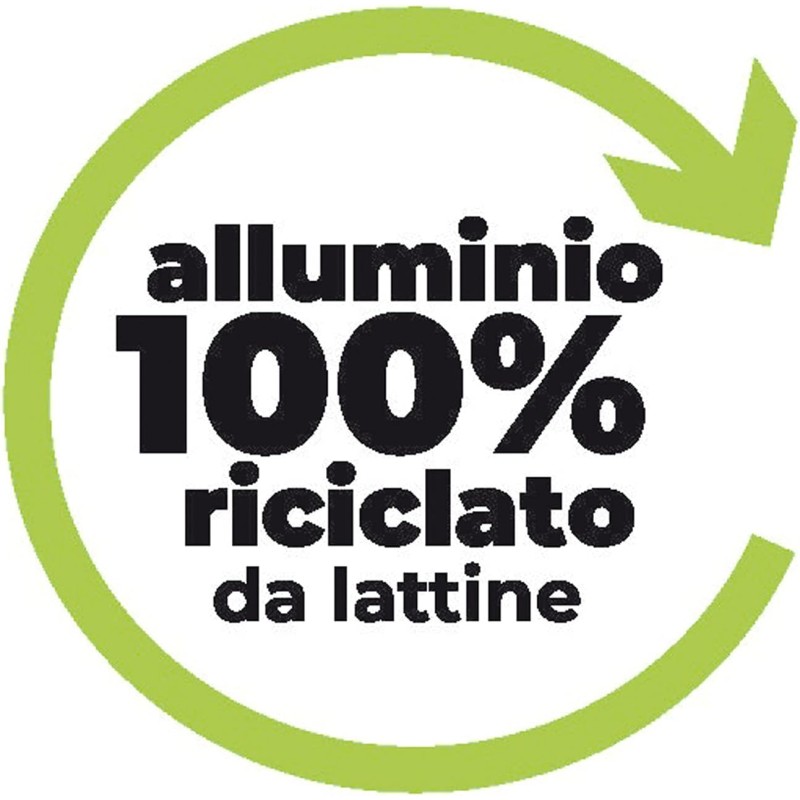 Moneta Recy Padella 30 cm Ricicla 49 Lattine, Net Induction, Nero, Corpo Alluminio 100% Riciclato Moneta Recy Padella 30 cm Ricicla 49 Lattine, Net Induction, Nero, Corpo Alluminio 100% Riciclato