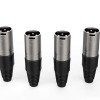 Audibax Silver Connettore XLR Maschio - Confezione da 10 Pezzi - Connettori OFC ad Alta Trasmissione del Segnale - Rivestiti in PVC - Massimo Isolamento - Diametro 6mm - Colore Nero