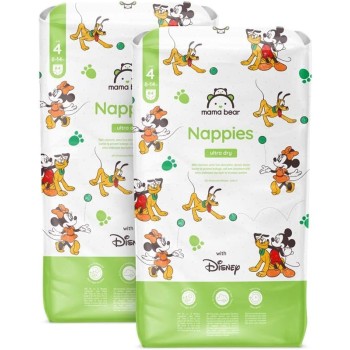 Marchio Amazon - Mama Bear Disney Pannolini ultra asciutti, Taglia 4 (8-14 kg), Bianchi, 168 Unità, 2 Confezione da 84, PACCO MENSILE - Taglia 4 (Confezione da 168)