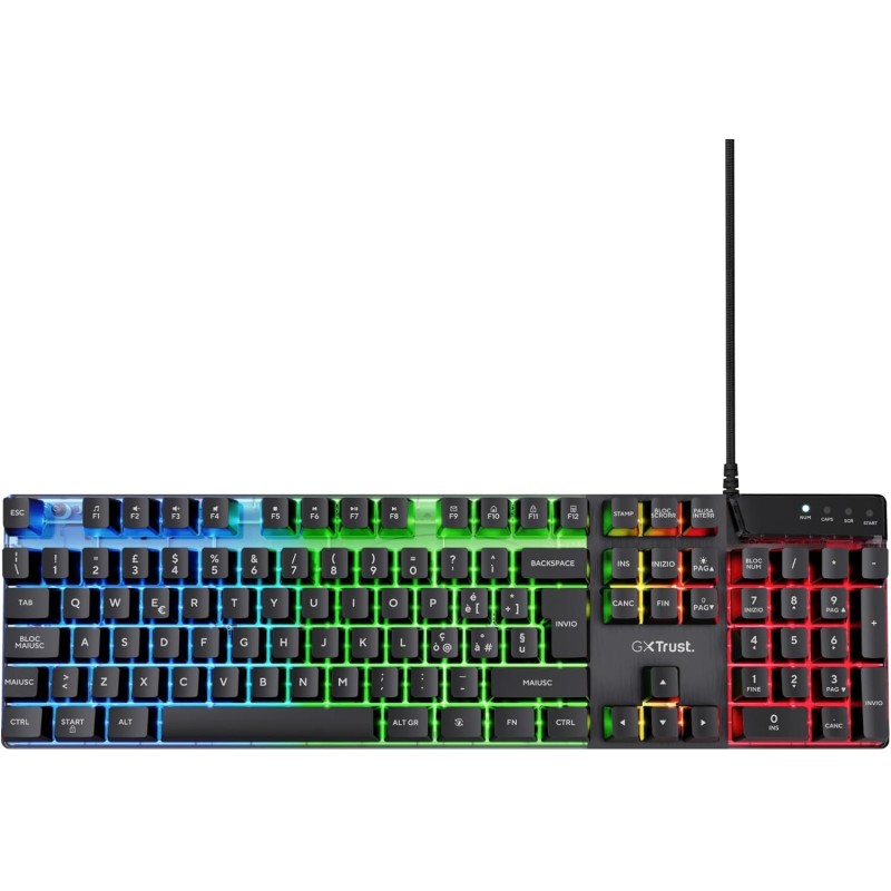Trust Gaming GXT 835 Azor Tastiera Gaming, Layout Italiano QWERTY, USB, Anti-ghosting, Tastiera Retroilluminata LED RGB Per PC, Computer, Laptop, Mac - Nero - Nero Trust Gaming GXT 835 Azor Tastiera Gaming, Layout Italiano QWERTY, USB, Anti-ghosting, Tastiera Retroilluminata LED RGB Per PC, Computer, Laptop, Mac - Nero - Nero
