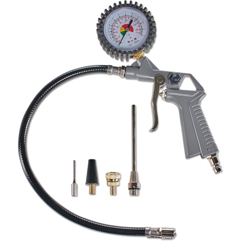 Einhell TC-AC 190 OF Set Compressore portatile senza serbatoio (220-240 V, max 8 bar, aria max 165 l/min., autolubrificato, incl. pistola soffiaggio, tubo 3m, manometro, set 3 adattatori)