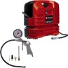 Einhell TC-AC 190 OF Set Compressore portatile senza serbatoio (220-240 V, max 8 bar, aria max 165 l/min., autolubrificato, incl. pistola soffiaggio, tubo 3m, manometro, set 3 adattatori)