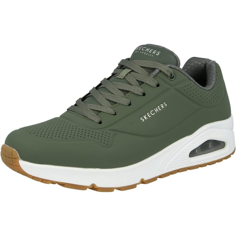 Skechers Uno Stand On Air, Scarpe da Ginnastica Uomo - 45 EU Olive White Gum Skechers Uno Stand On Air, Scarpe da Ginnastica Uomo - 45 EU Olive White Gum