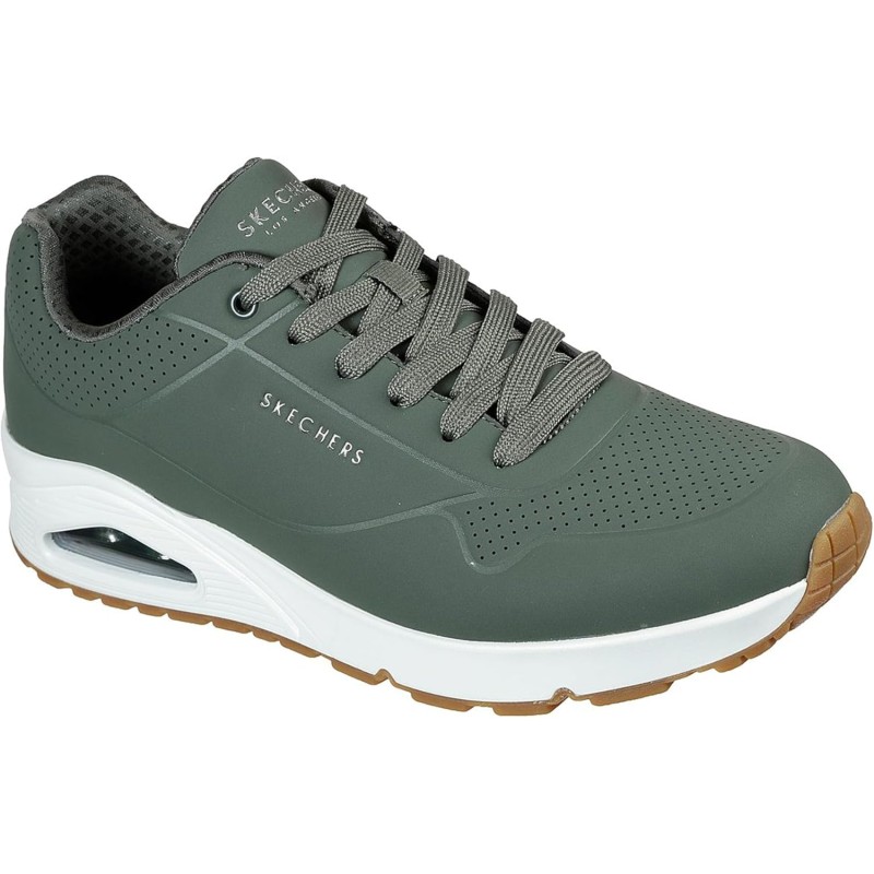 Skechers Uno Stand On Air, Scarpe da Ginnastica Uomo - 45 EU Olive White Gum Skechers Uno Stand On Air, Scarpe da Ginnastica Uomo - 45 EU Olive White Gum