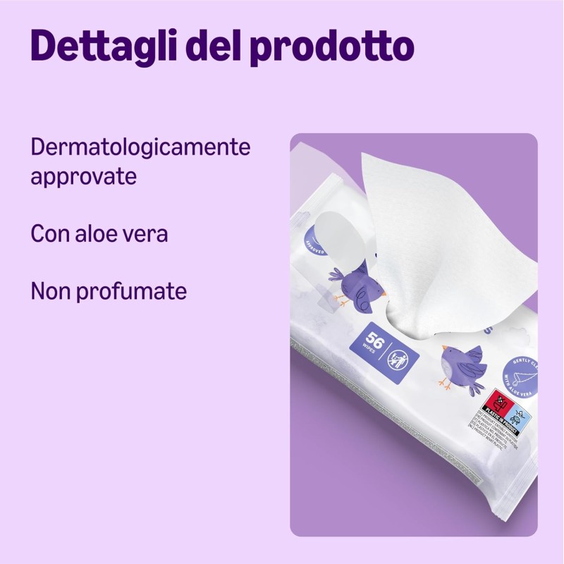 Amazon 1008 Salviettine Umidificate Ultra Sensitive per Neonati, Senza Profumo, 18 Confezioni da 56, (in Precedenza un Marchio Mama Bear, Stesso Prodotto)