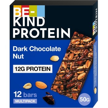 BE-KIND Protein Barretta Proteica al Doppio Cioccolato Fondente, Snack Proteico senza Glutine, 12 gr di Proteine, 12 Unità, Confezione da 1 BE-KIND Protein Barretta Proteica al Doppio Cioccolato Fondente, Snack Proteico senza Glutine, 12 gr di Proteine, 12 Unità, Confezione da 1