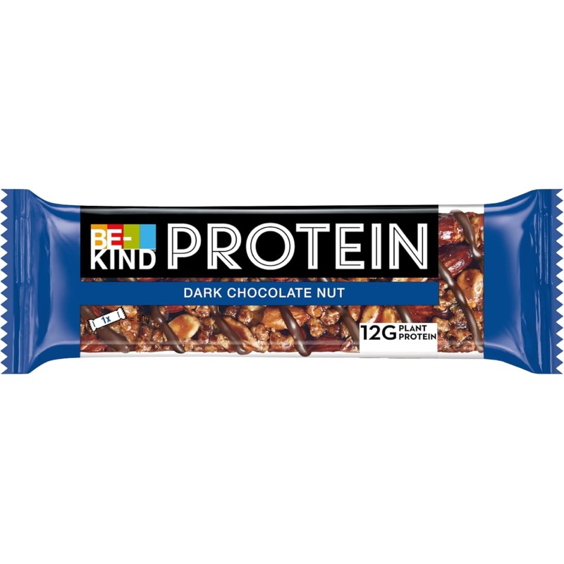 BE-KIND Protein Barretta Proteica al Doppio Cioccolato Fondente, Snack Proteico senza Glutine, 12 gr di Proteine, 12 Unità, Confezione da 1 BE-KIND Protein Barretta Proteica al Doppio Cioccolato Fondente, Snack Proteico senza Glutine, 12 gr di Proteine, 12 Unità, Confezione da 1