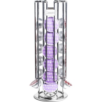 Bialetti Portacapsule Torre In Acciaio Con Base Girevole Contiene Fino A 28 Capsule, 31 x 10 x 10 cm Bialetti Portacapsule Torre In Acciaio Con Base Girevole Contiene Fino A 28 Capsule, 31 x 10 x 10 cm