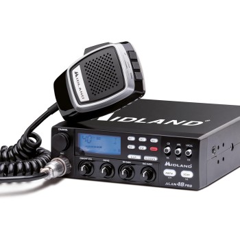 Midland - Radio CB ALAN 48 PRO, Ricetrasmittente Veicolare Multibanda Senza Licenza, Potenza Regolabile 1W/4W, Display LCD, SCAN, Dual Watch, RF Gain, Filtri ANL e Noise Blanker, Microfono 6 Pin - Unica
